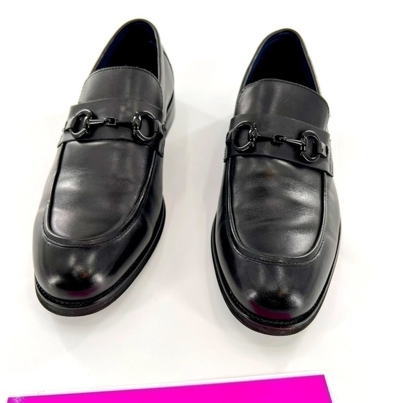 STEVE MADDEN P-CARTUR MENS BLACK LEATHER SLIP ON CASUAL LOAFERS SHOES size 11.5 - Picture 4 of 12